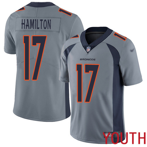 Youth Denver Broncos #17 DaeSean Hamilton Limited Silver Inverted Legend Football NFL Jersey->youth nfl jersey->Youth Jersey